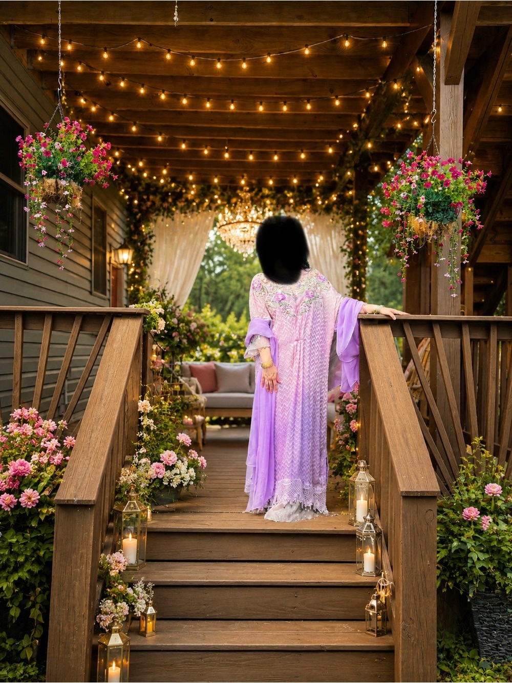 Embellished Lavender Beaded Women's Dress